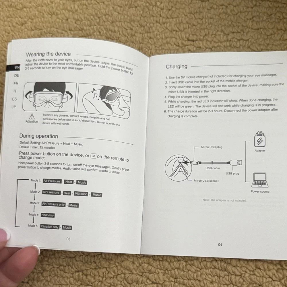 Black Renpho Eye Massager with Remote - Picture 6 of 6